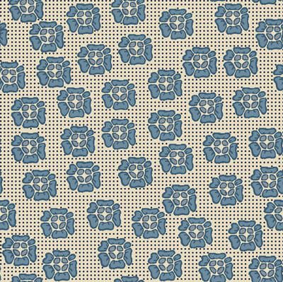 Quilters Basic Harmony: Floating Flowers Blue (per 1/4 metre)