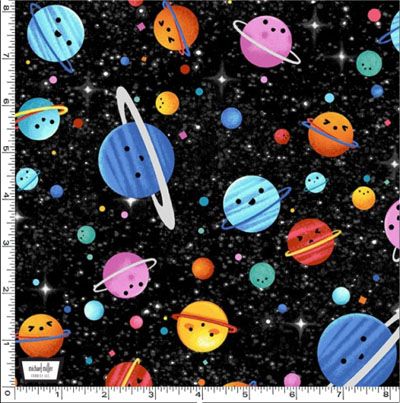 Just for Kids fabric: Cosmic Space Black