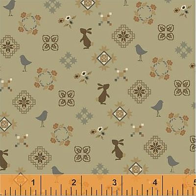 French Armoire fabric: Small Friends Sage (per 1/4 metre)