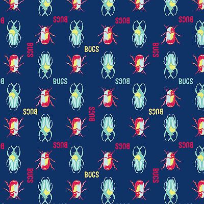 Explore the Tropics: Bugs Navy (per 1/4 metre)