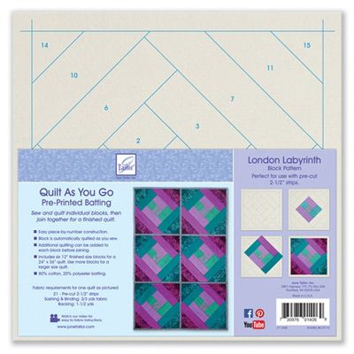 June Tailor London Labyrinth Quilt as You Go PrePrinted Wadding