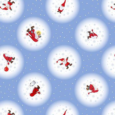 Keep Believing Fabric: Tomte Snowballs Light Blue (per 1/4 metre)