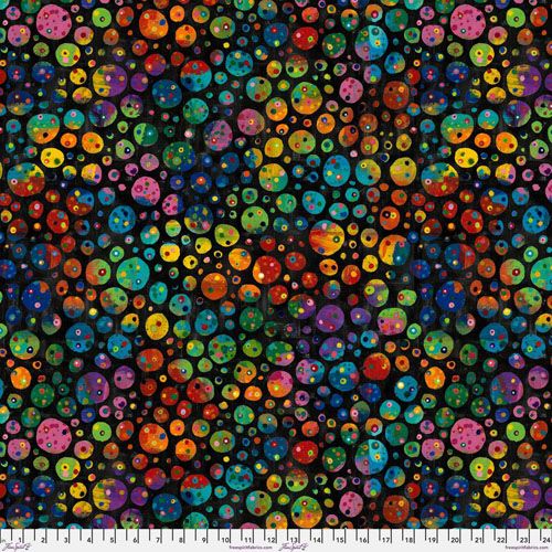 Sue Penn Skylights fabric: Speckles, Black