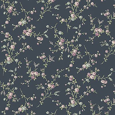 Quilt Gate Florals: Falling Roses Dark Navy (per 1/4 metre)