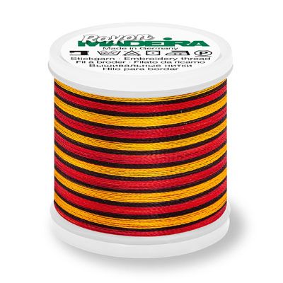 Madeira Rayon 40 Embroidery Thread 2145 Multi Colour Red Gold. Black