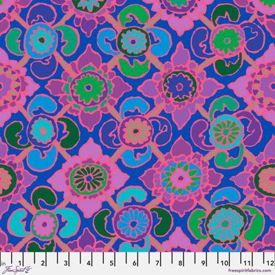 Kaffe Fassett Fabric Tudor Blue (per 1/4 metre)