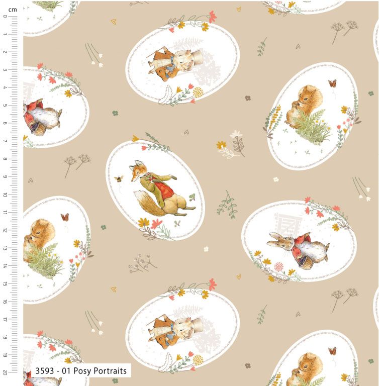 Peter Rabbit Fabric: Posy Portraits