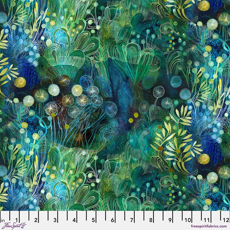 L'Heure Bleue fabric: Reve, Moss Green