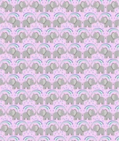 Over The Rainbow fabric: Rainbow Elephants Light Lilac Lewis and Irene