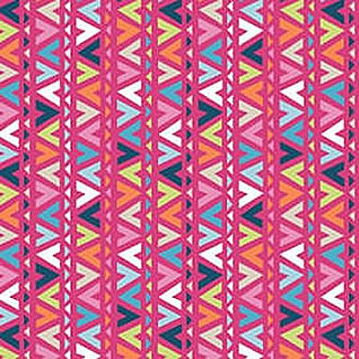 Prism Fabric: Zig Zag Stripe Pink (per 1/4 metre)