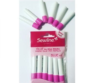 Sewline Fabric Glue Pen Blue Refills 6 Pack