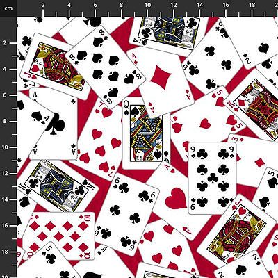 Conversationals Fabric: Playing Cards, Red