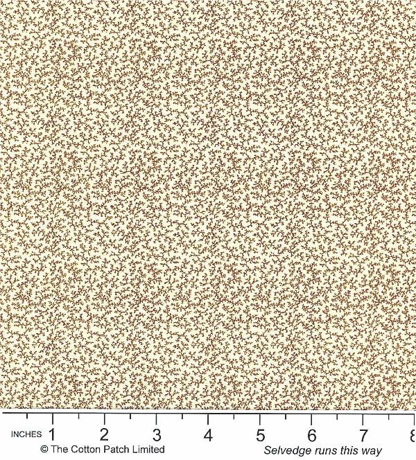 Classic Coordinates Fabric: Coral Brown on Cream (per 1/4 metre)