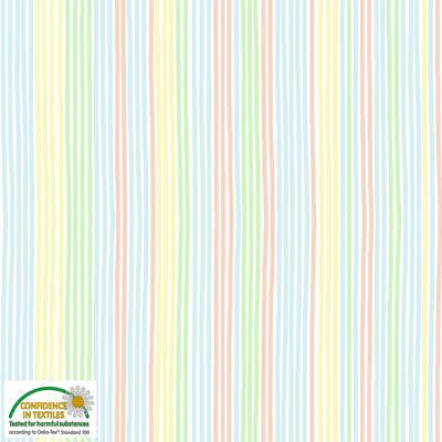 Bobbi's Picnic Fabric: Pastel Stripe Multi (per 1/4 metre)