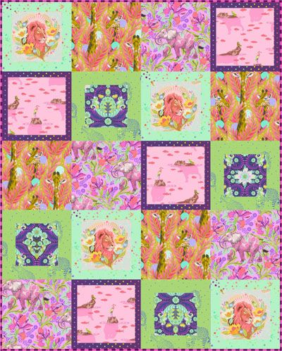 Tula Pink Everglow Fat Quarter Accent Quilt Kit