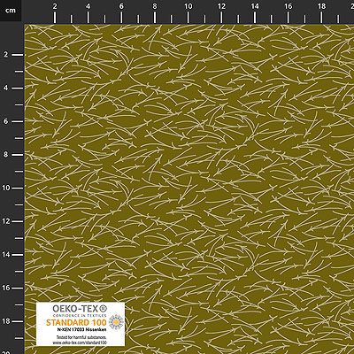 Quilters Coordinates fabric: Lines Olive (per 1/4 metre)