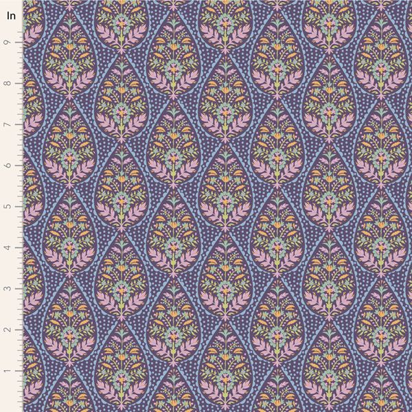 Tilda Sanctuary fabric: Eggplant and Pistachio, Adina Eggplant