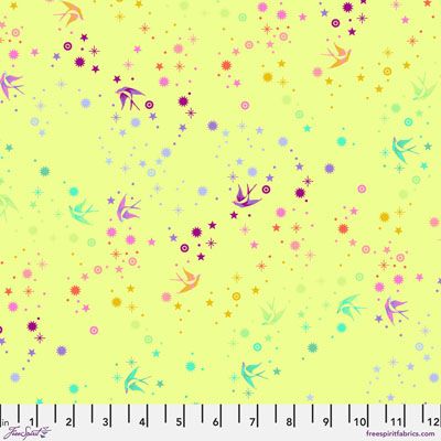 Tula Pink True Colours Fabric: Fairy Dust Lime