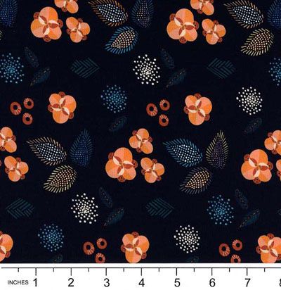 Broderi fabric: Flowers Night (per 1/4 metre)