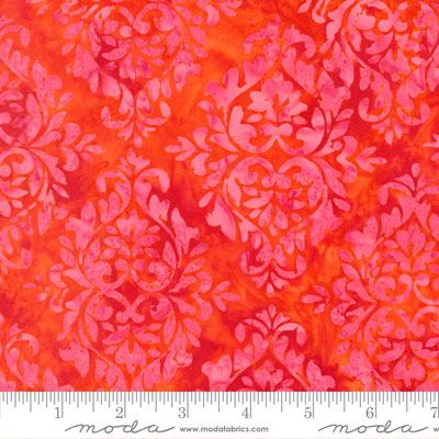 Bonfire Batik fabric: Damask Fire (per 1/4 metre)