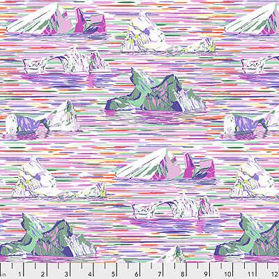 Migration Fabric: Icebergs Lavender (per 1/4 metre)