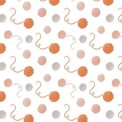 Smitten Kitten Fabric: Yarn Balls White (per 1/4 metre)