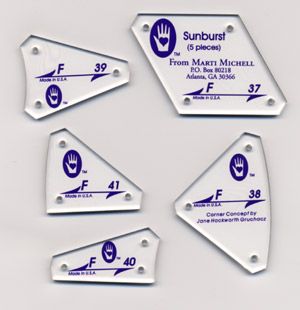 Marti Michell Templates  Sunburst Block. Set F