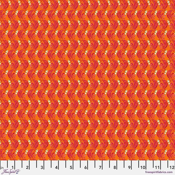 Language of Flowers Fabric: January Orange (per 1/4 metre)