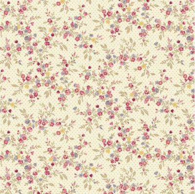 Sienna Fabric: Trailing Flowers Cream (per 1/4 metre)