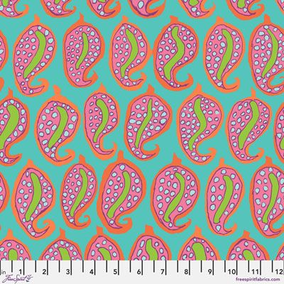 Kaffe Fassett Collective Pasha Paisley fabric Aqua