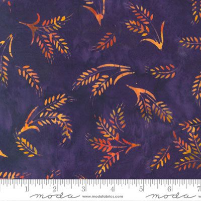 Bonfire Batik fabric: Sprigs Amethyst (per 1/4 metre)