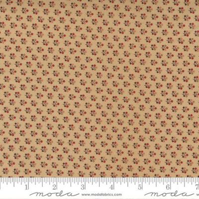 Country Browns fabric: Dot & Stem Cream (per 1/4 metre)