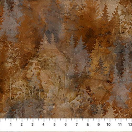 Highland View fabric: Forest Brown