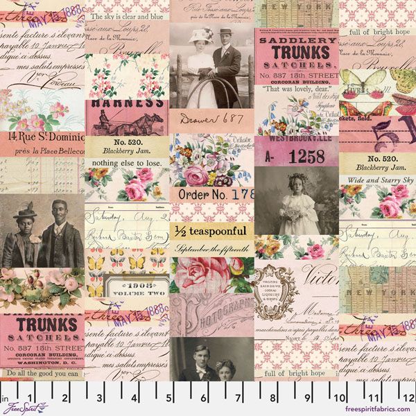 Eclectic Elements Palette fabrics, Pink Collage