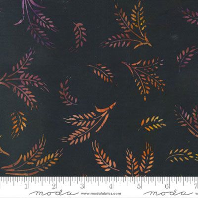 Bonfire Batik fabric: Sprigs Coal (per 1/4 metre)