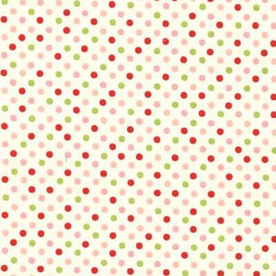 Colour Basic Polka Dots: Medium Spots Red/Green (per 1/4 metre)