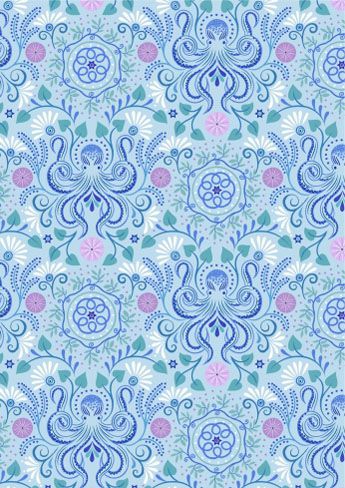 Chalki fabric: Chalki on Light Blue Lewis and Irene