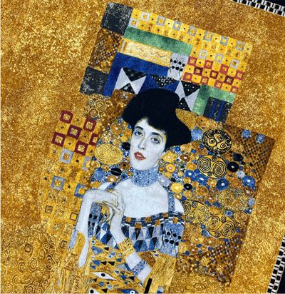 Gustav Klimt fabric: Lady in Gold 58 x 107cm Panel