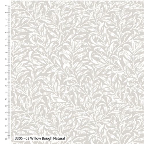 William Morris Quilt Backs: Willow Boughs Natural 108'  (per 1/4 metre)