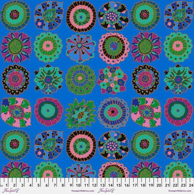 Kaffe Fassett Fabric Carpet Cookies Blue (per 1/4 metre)