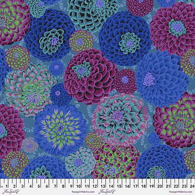 Kaffe Fassett Collective: Flora Blue (per 1/4 metre)