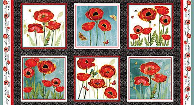 Poppy Days Fabric: Poppy Days 60cm Block Panel