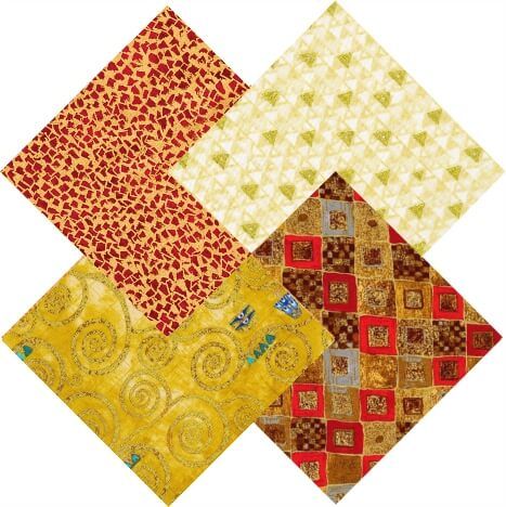 Gustav Klimt fabric: Citrine Fat Quarter Bundle