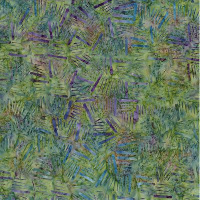 Mystic Vineyard Batik Fabric: Sticks Green/Purple