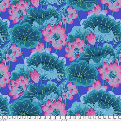 Kaffe Fassett Fabric Lake Blossoms Blue (per 1/4 metre)