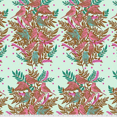 Bright Eyes Fabric: Visitation Seafoam (per 1/4 metre)