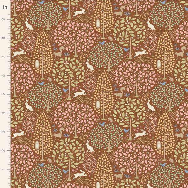 Tilda Sanctuary fabric: Rhubarb and Caramel, Daisydream Tan