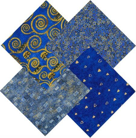 Gustav Klimt fabric: Sapphire Fat Quarter Bundle