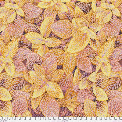 Kaffe Fassett Collective Fittonia fabric Gold