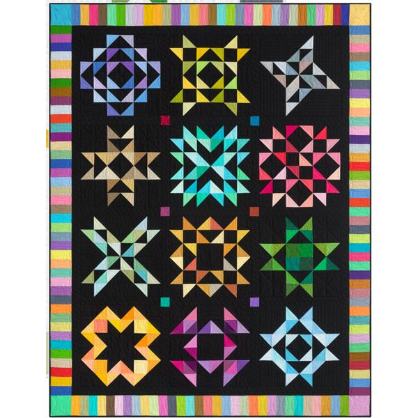 Kona Solids 2025 Block of the Month Background fabric and Patterns